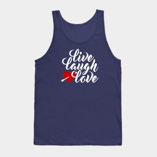 Live Laugh Love Valentine's Day Calligraphy Tank Top